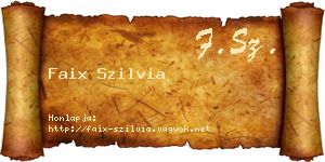 Faix Szilvia névjegykártya